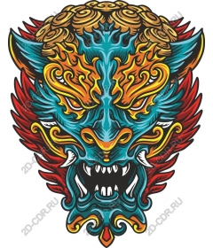 A striking mask mythical beast
