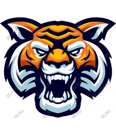  Fierce roaring tiger head