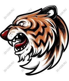  Roaring tiger head