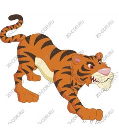  Cartoon-ferocious tiger