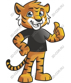 Funny cartoon tiger
