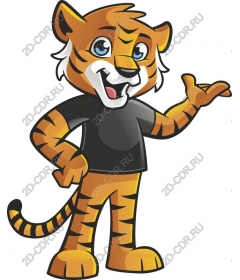 Playful cartoon tiger