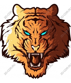  Fierce roaring tiger head