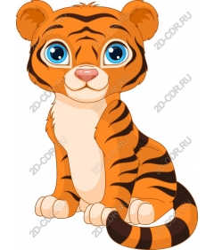  Cute tiger sitting