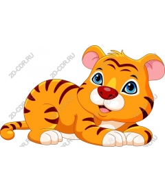 Playful cartoon tiger