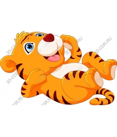 Playful tiger cartoon