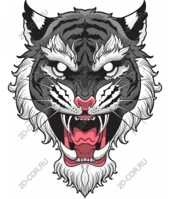 Head of a ferocious tiger