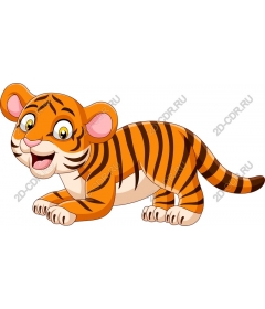 Playful cartoon tiger