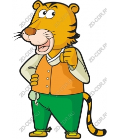 Funny cartoon tiger