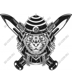  A fierce warrior with a tiger head