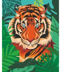 The majestic tiger in the lush greenery