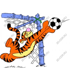 Playful football tiger