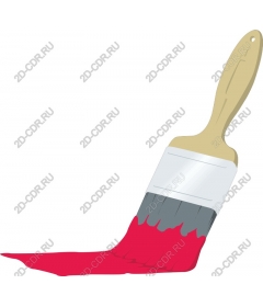 Bright brush with red paint
