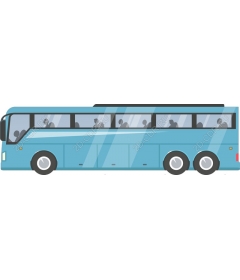  Stylish blue tourist bus