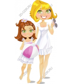 Fun summer mother and daughter