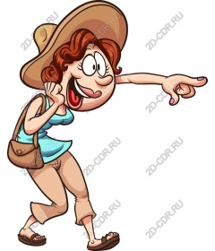 Cheerful woman in a sun hat