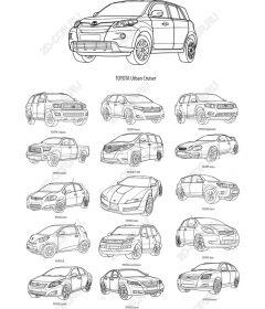 Коллекция Toyota - Штриховой рисунок