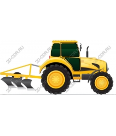 Premium yellow farm tractor