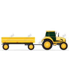 Yellow truck and trailer