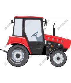  Bright red tractor
