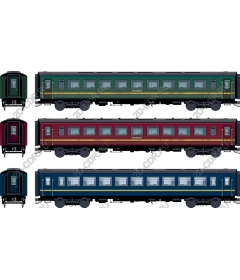 Set of vintage train cars