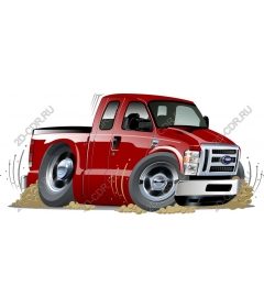  Bright red pickup truck