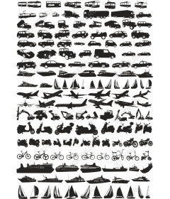 Коллекция клипартов на тему транспортных средств и транспорта
