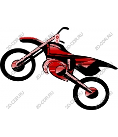 Vibrant red motorcycle off-road