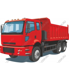  A bright red truck