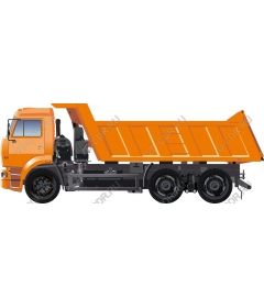 Orange dump truck