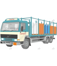 Truck for delivery of gasoline for camping