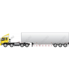 Premium yellow trailer truck