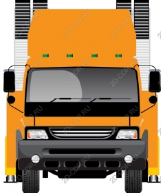 Orange delivery truck