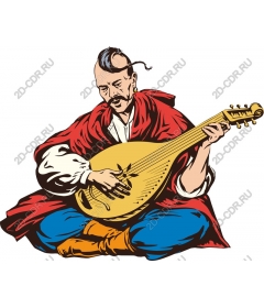  Traditional musician playing on a stringed instrument