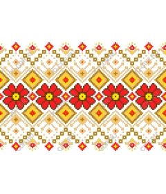  Bright floral geometric pattern