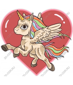  Fancy winged unicorn in heart