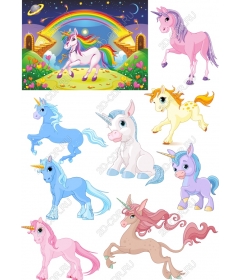 A whimsical set of clipart Unicorn Collection