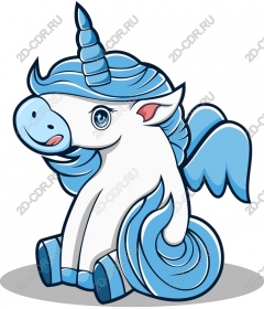  Whimsical blue unicorn
