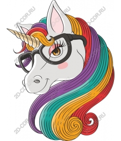  Bright unicorn with glasses