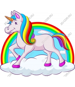 Whimsical unicorn on a cloud