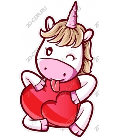  Cute unicorn with heart