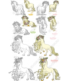 Set of clipart Unicorn — Magic