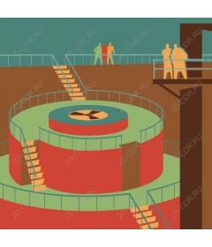  Stylized nuclear facility