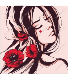 Serene floral woman