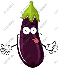 Playful cartoon eggplant