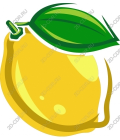  Яркий лимон с листиком