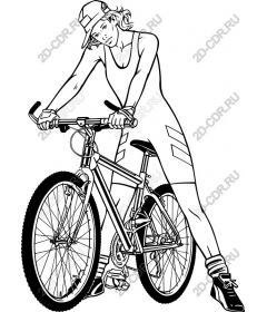 Dynamic woman cyclist
