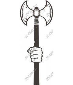 The hand of Viking with axe