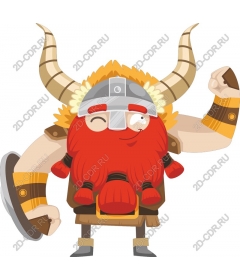  Cartoon Viking warrior
