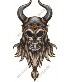  Cruel horned helmet with skull